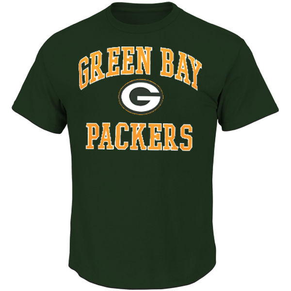 Men NFL Green Bay Packers Majestic Big and Tall Heart  Soul III TShirt Green